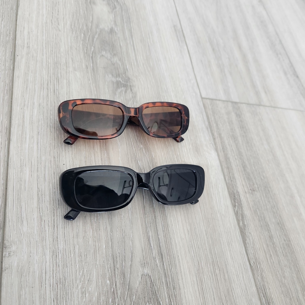 Tortoise and Black Rectangle Sunglasses Set